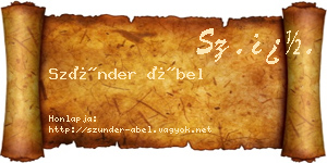 Szünder Ábel névjegykártya