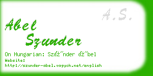 abel szunder business card